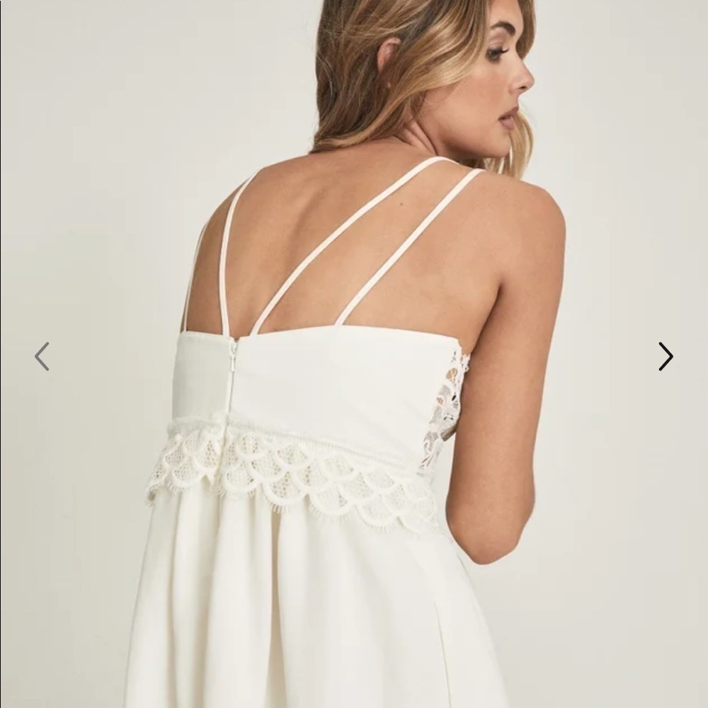 REISS Serena Lace Midi Dress NWT White Crochet Lace Empire Waist Wedding Guest - Picture 8 of 15